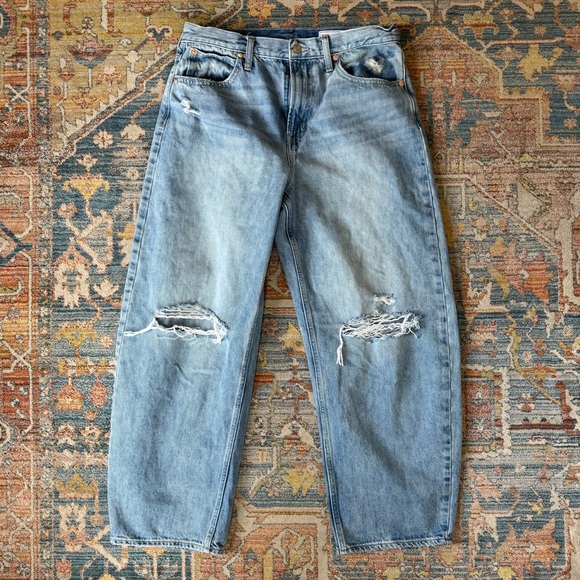 Gap High Rise Barrel Jeans 12/31 - Picture 2 of 8